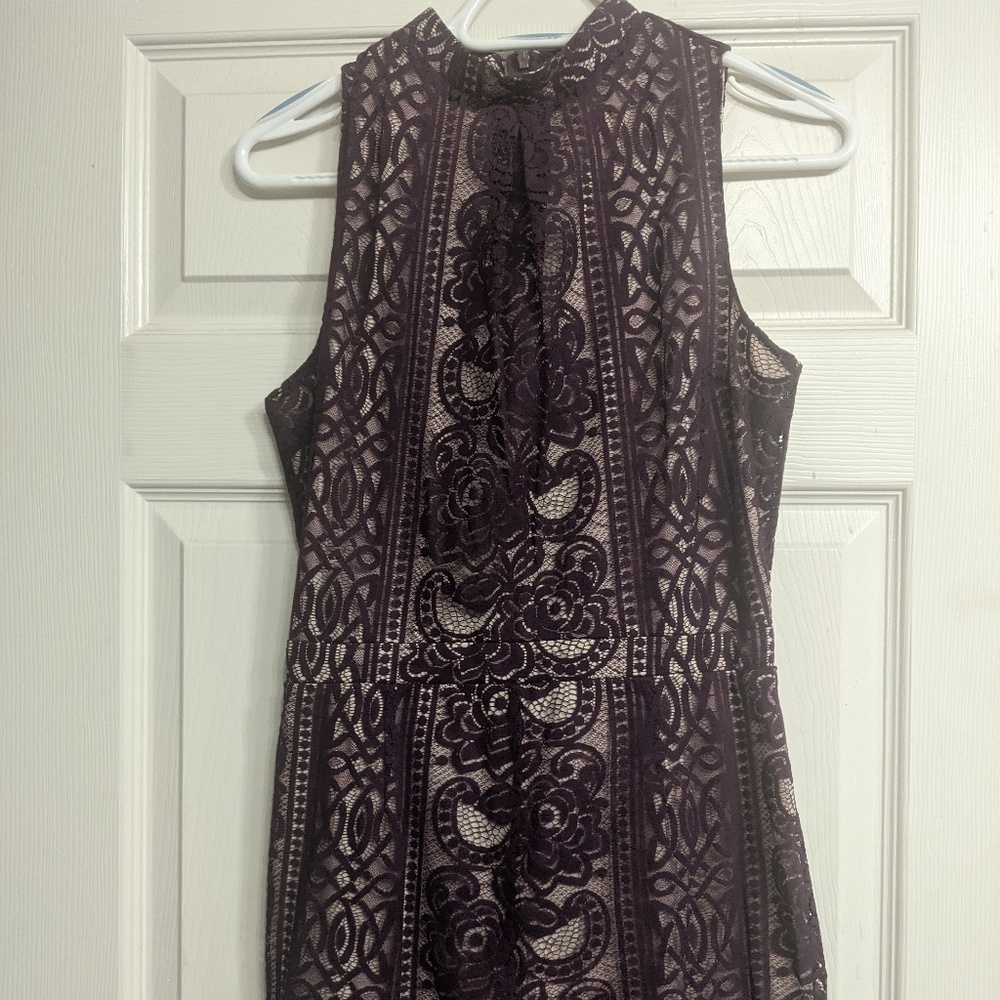 Purple Lace Shorts Romper